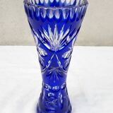 Blue crystal vase