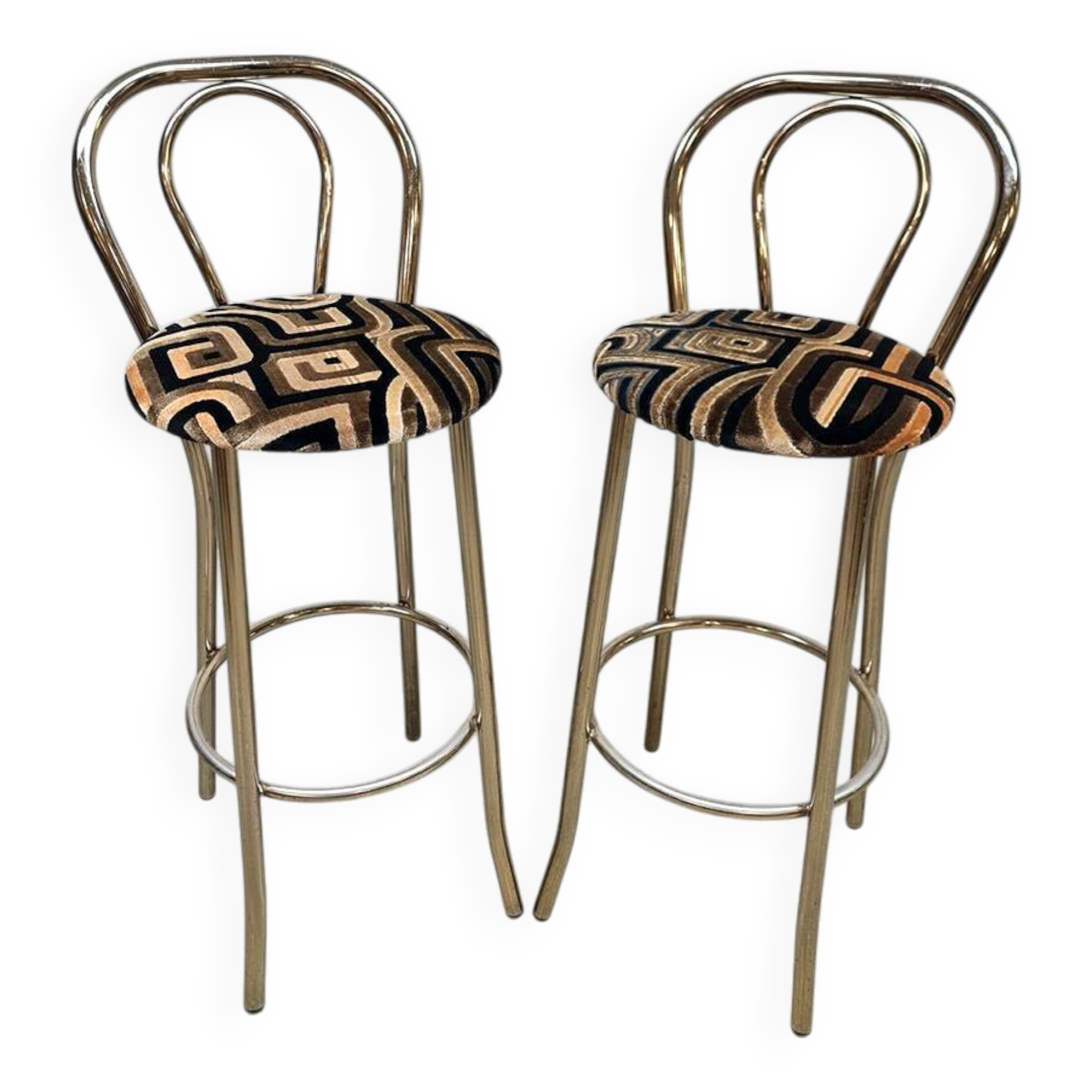 Midcentury vintage brass golden barstools 'eclectic'