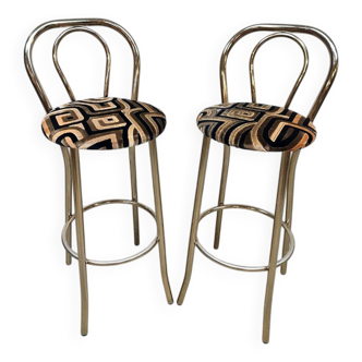 Tabourets de bar vintage en laiton doré du milieu du siècle « éclectiques »