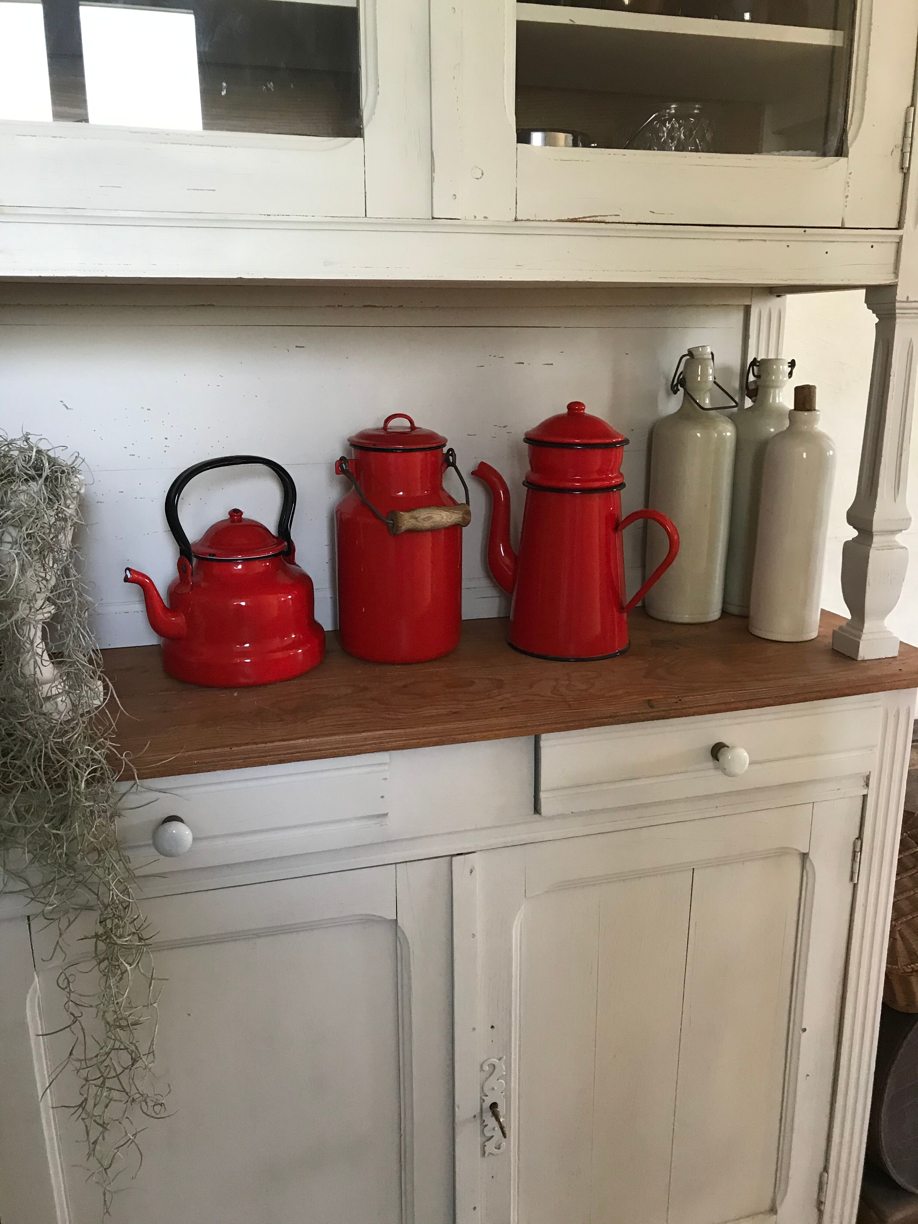 Vintage enamelled kettle