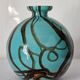 Vintage Czech multicoloured blown glass ball vase