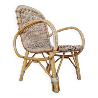 Antique rattan children's chair