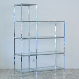 Etagère bibliothèque Vitra modulable chrome et verre