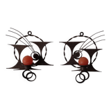 Brutalist Iron Candleholders by Henrik Horst, Denmark, 1960s, Set of 2