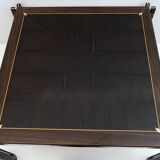 Paolo Barracchia Italian Steel and Inlaid Wood Dinning Table by Roman Deco