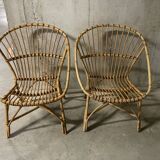 Pair of rattan armchairs
