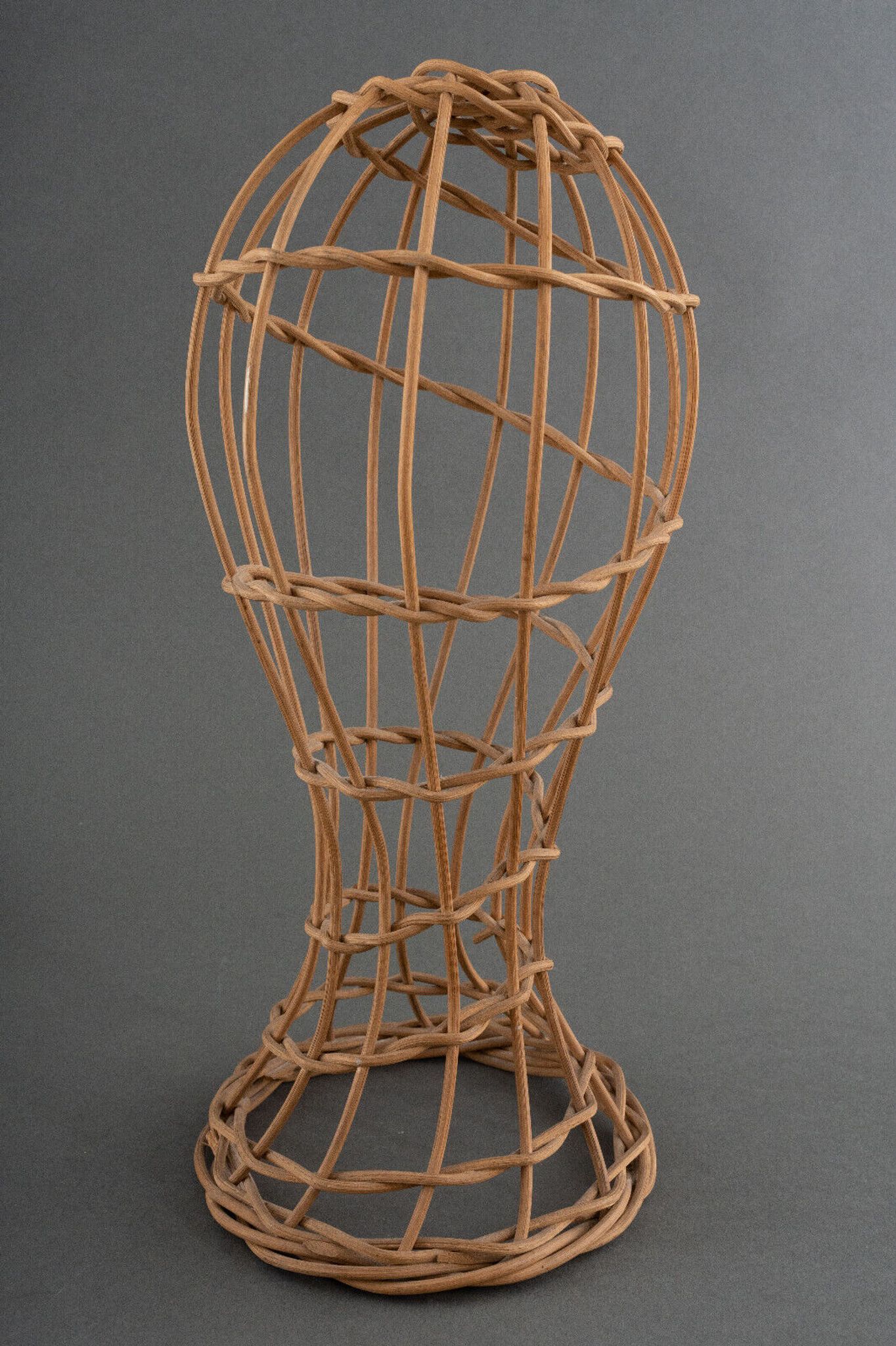 Head to hat Marotte Rattan hat shop head 1950