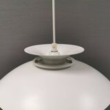 White hanging lamp from the 1980s, produced by Form-Light Denmark.