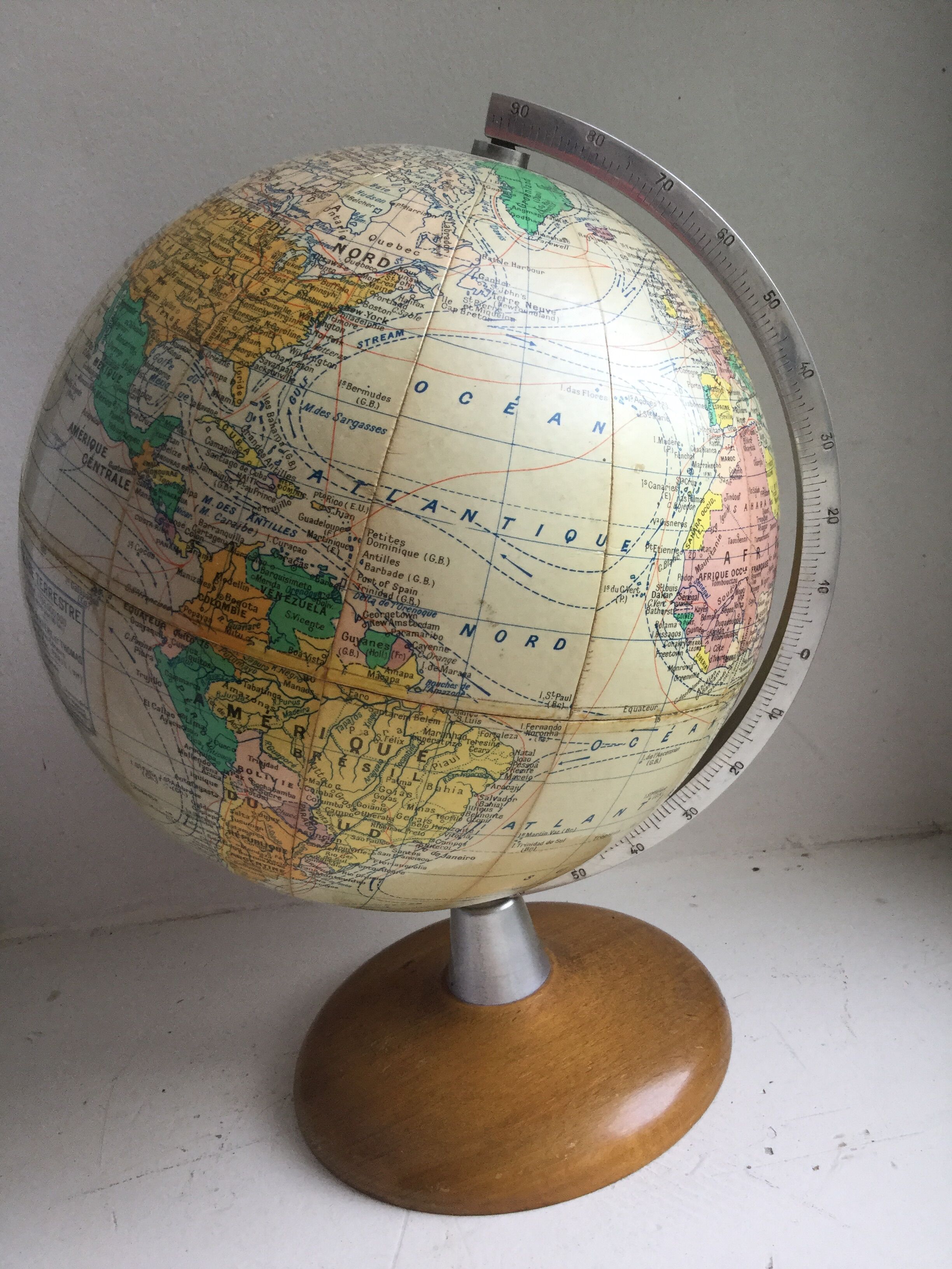 World map 1950s Girard and Barrere