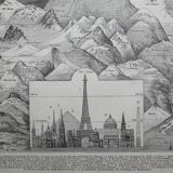 Engraving • Height, mountain, altitude • Original lithograph from 1898