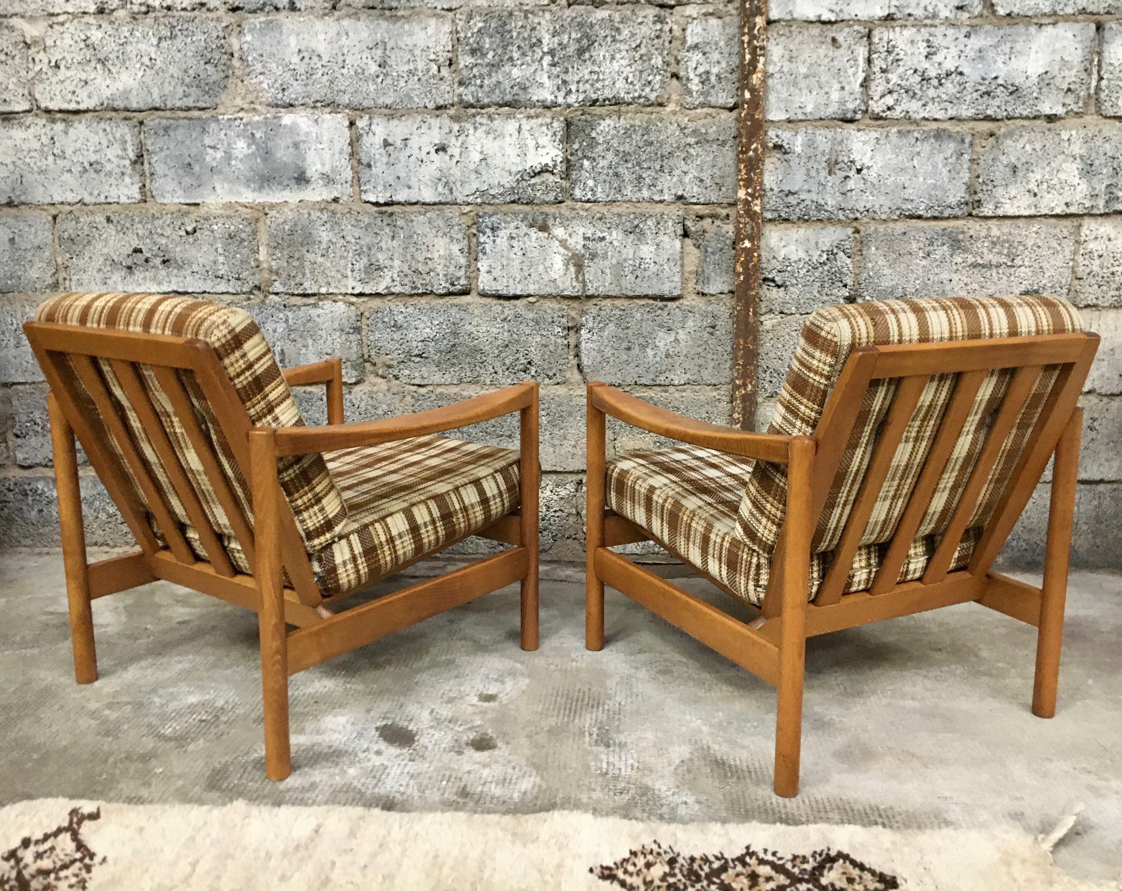 Pair of Scandinavian armchair fabric tiles