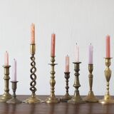 Vintage Brass Candlesticks, 1960s, Set of 8