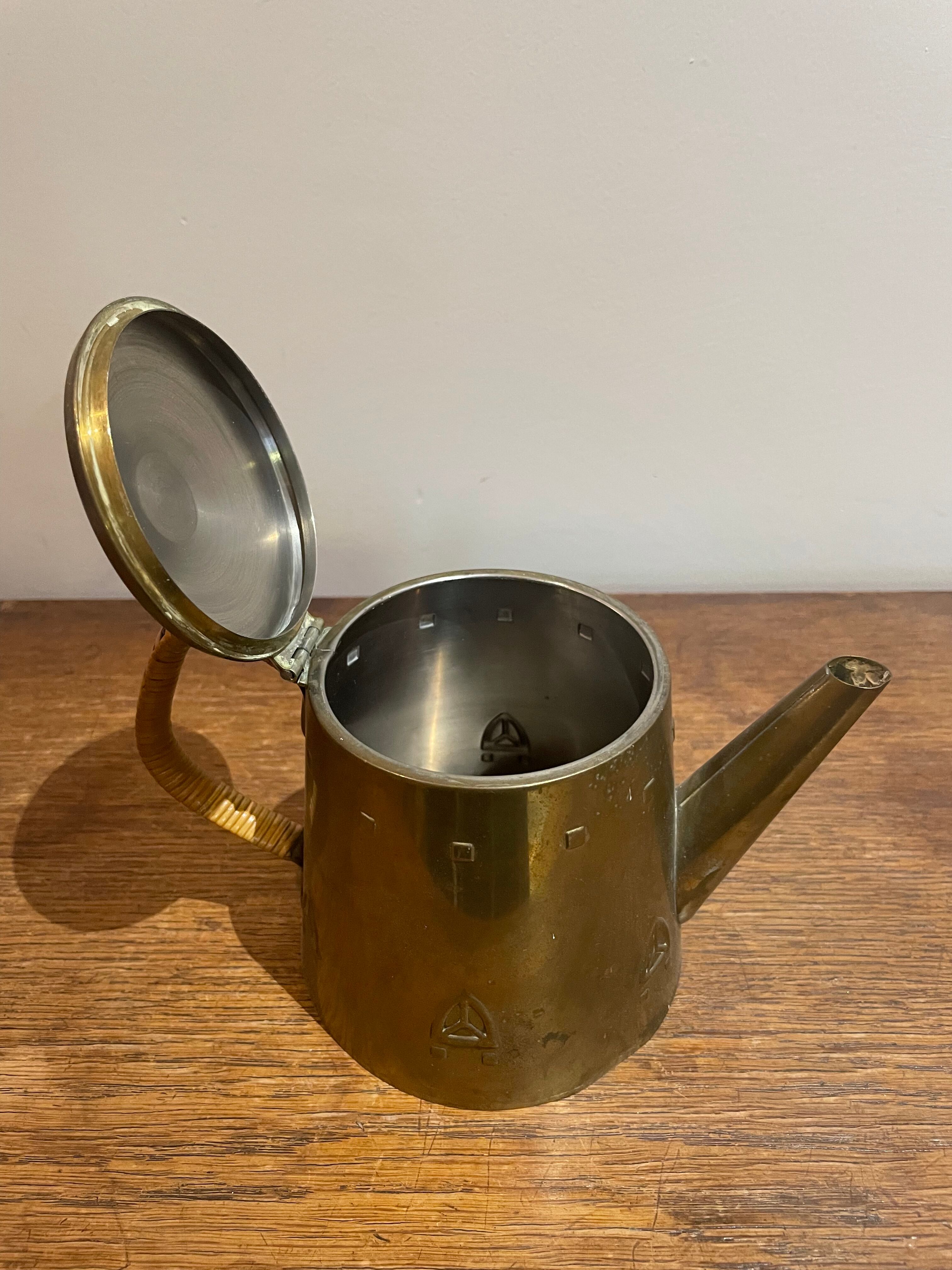 Jugendstil brass teapot