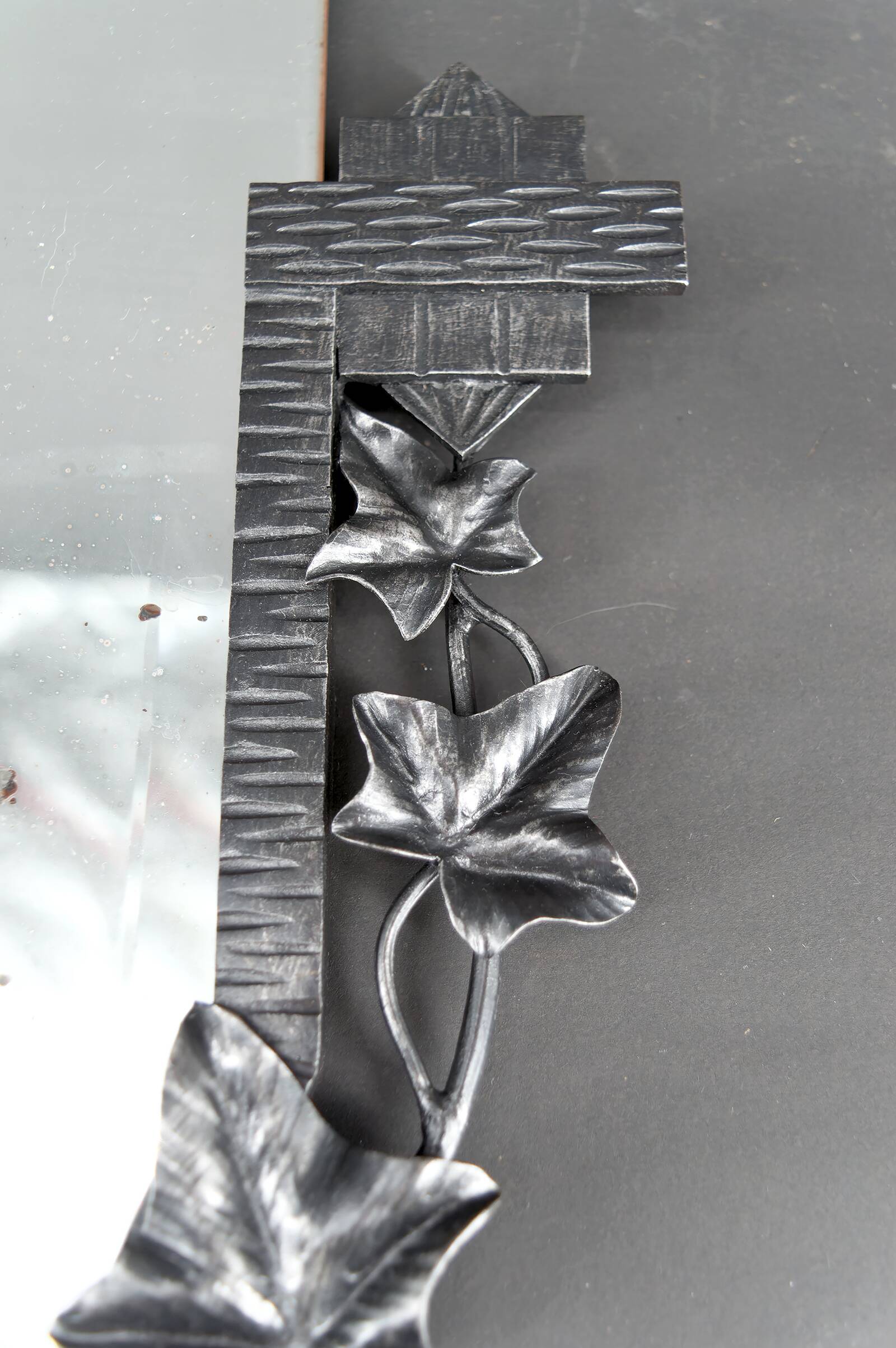 Wrought iron mirror signed Serva, Art Deco, Nancy School, France, c. 1925