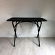 60 ' s folding vintage garden table in black metal