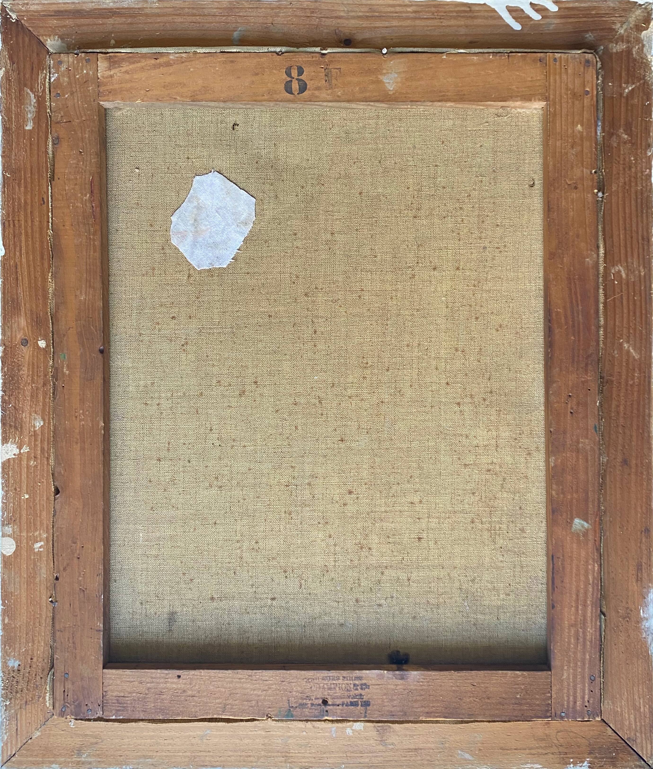 Painting "View of the Seine with tugboat" Paris signed circa 1950