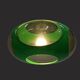 Massive Belgium Space Age UFO Lamp, Green Mid-Century Modern Lighting