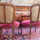 Pair of Louis 15 velvet-style convertible armchairs