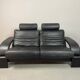 Black Leather Ake Fribytter “Kroken” Two-Seater Sofa for Nelo Möbel. Sweden