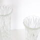 Paire de vases en verre moulé