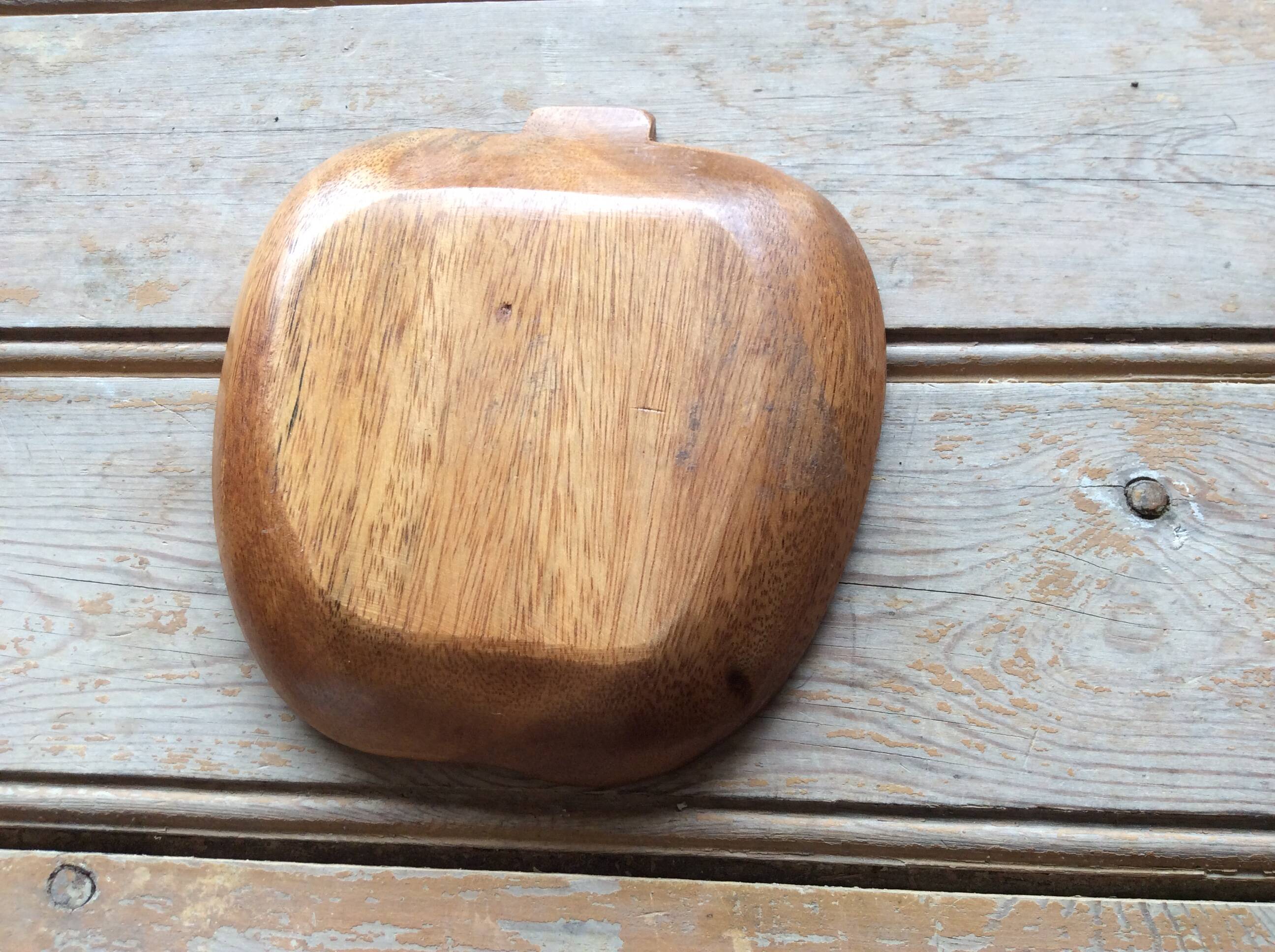 Empty wooden apple pocket