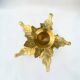 Brass candlestick in the shape of holly leaves _ bohemian chic candlestick