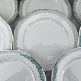 Set of 11 Longwy France earthenware dinner plates, Trianon model