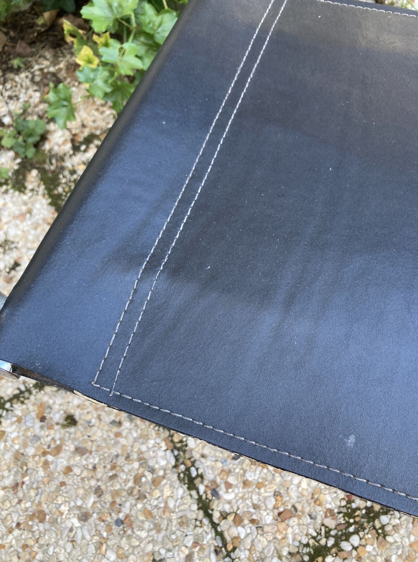 Vintage armchair in black leather