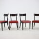 Chaises de salle à manger en cuir rouge des années 1950 pour UP Tchécoslovaquie, Ensemble de 4