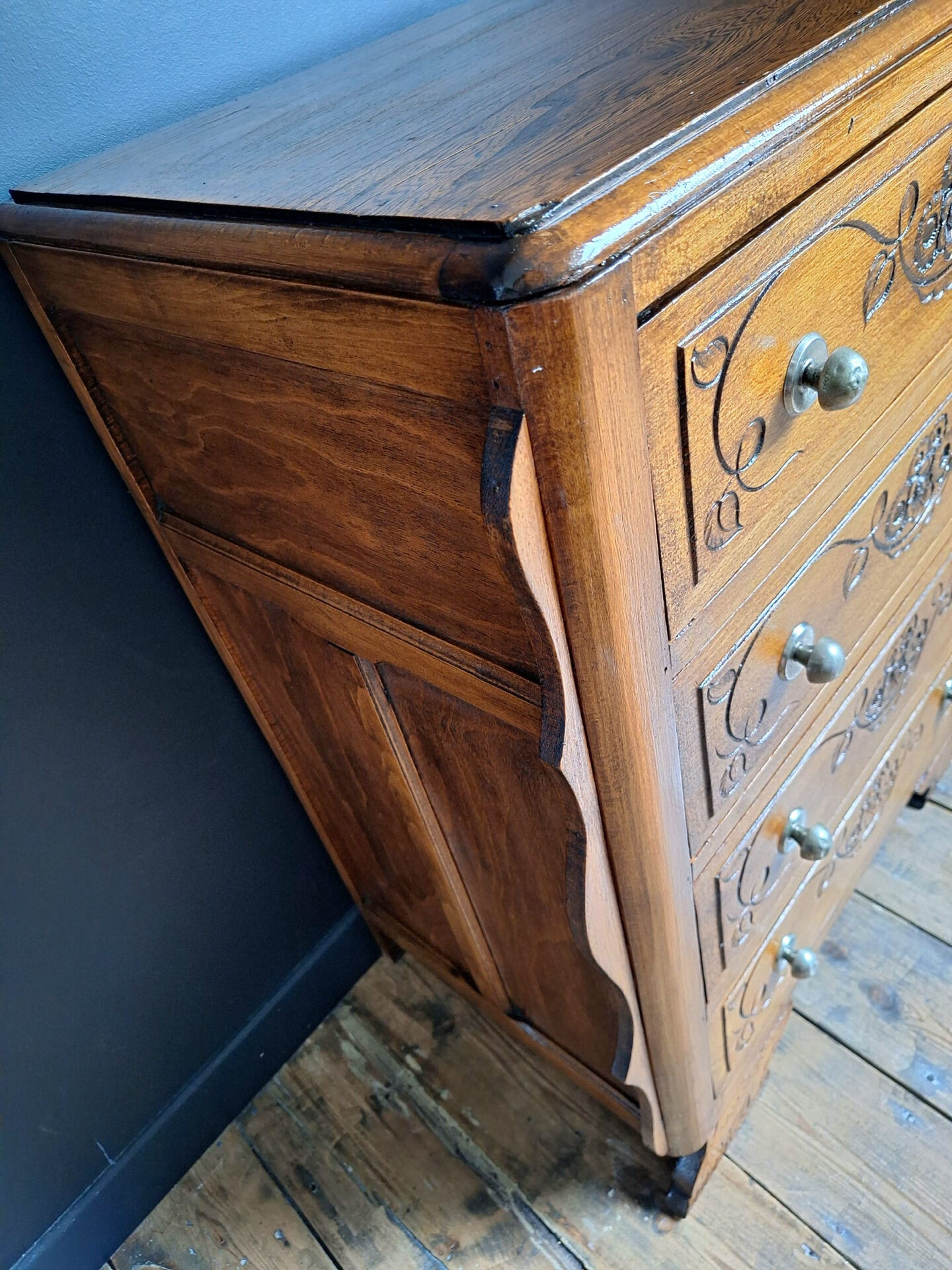 Art Deco chest of drawers, vintage antique furniture