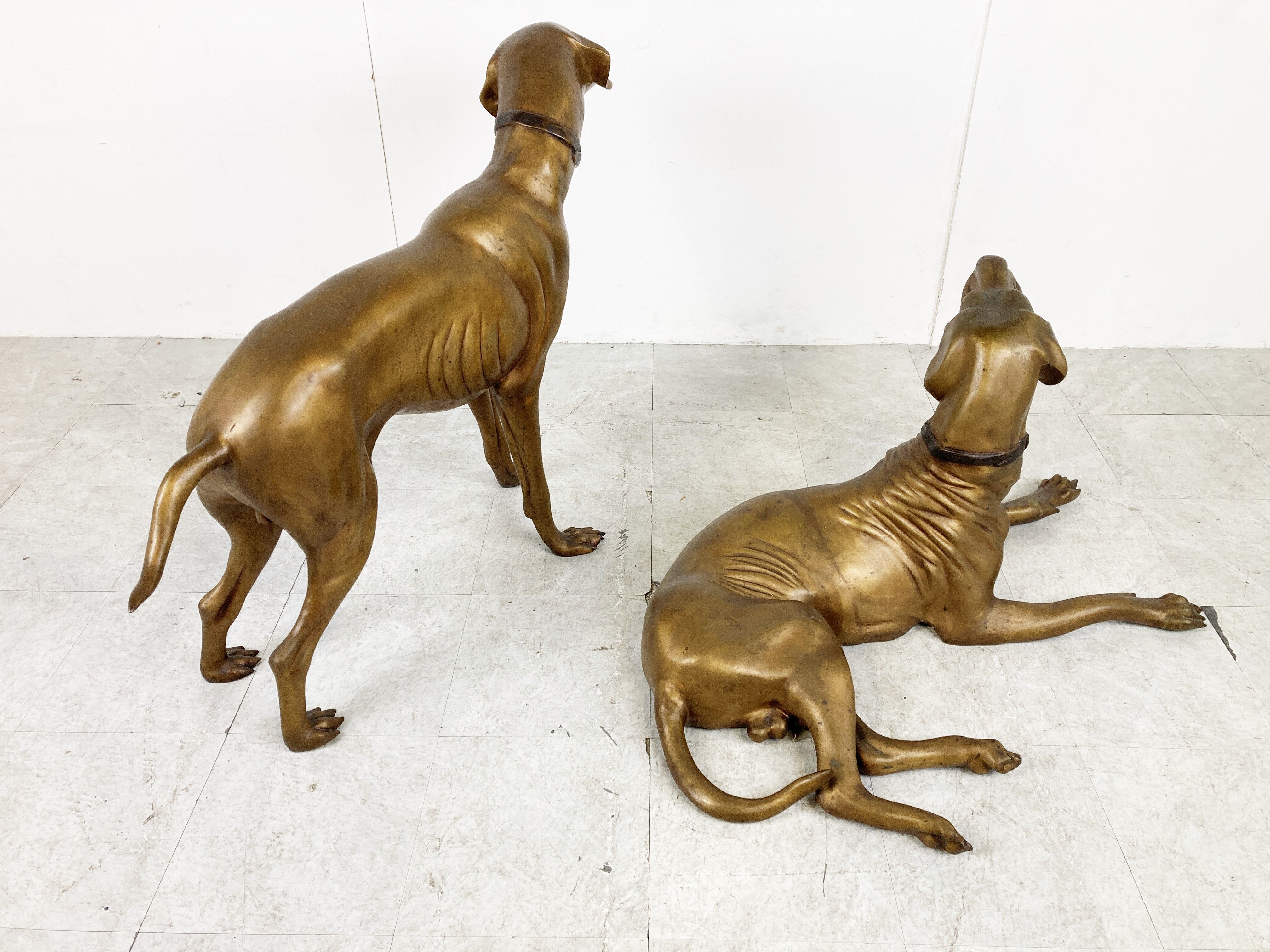 Life size brass dog sculpture, 1960s
