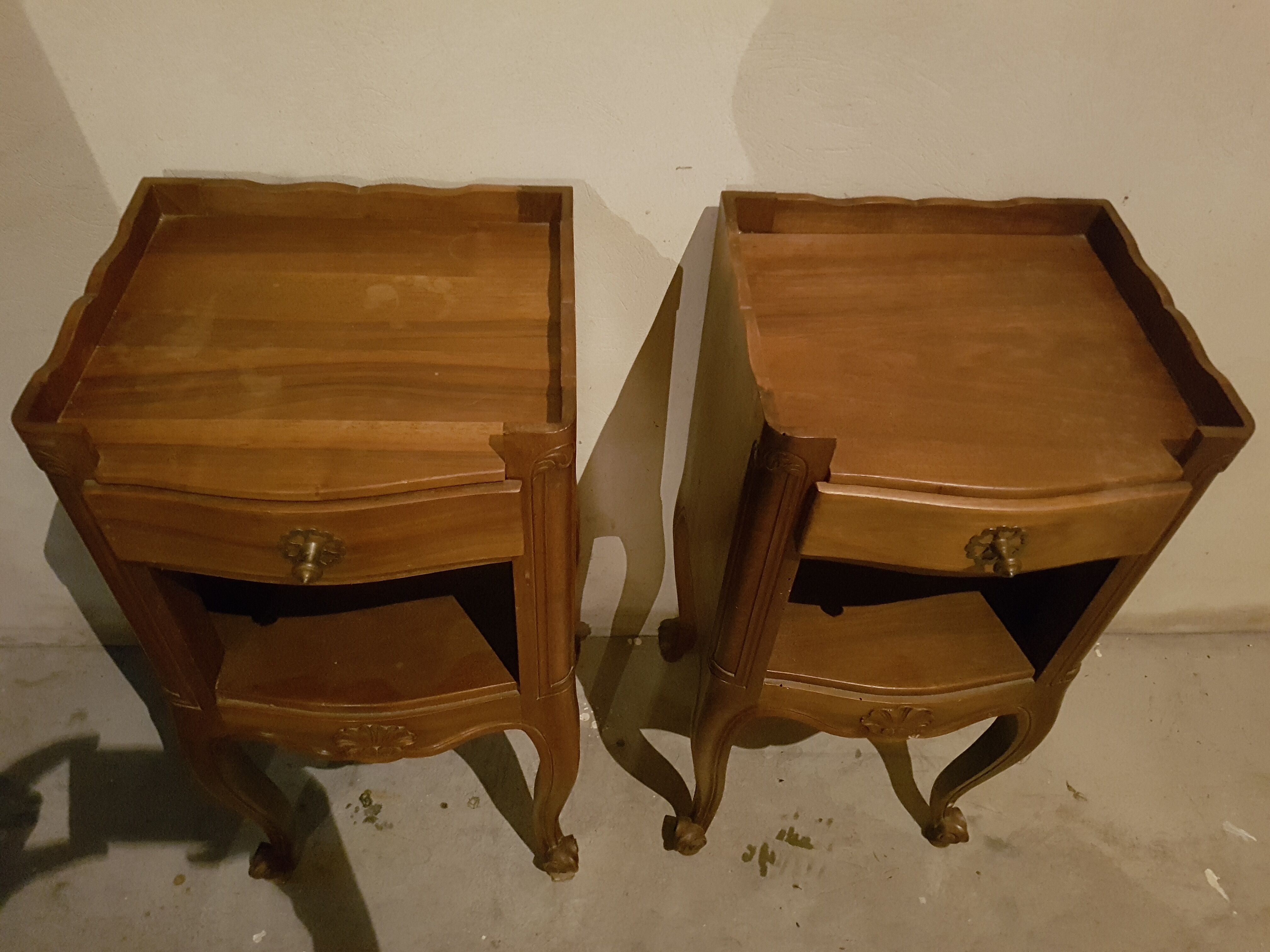Louis XV-style bedside pair