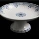 Old footed bowl Sarreguemines Mignon blue faience vintage