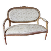 Louis XVI gilded wooden bench