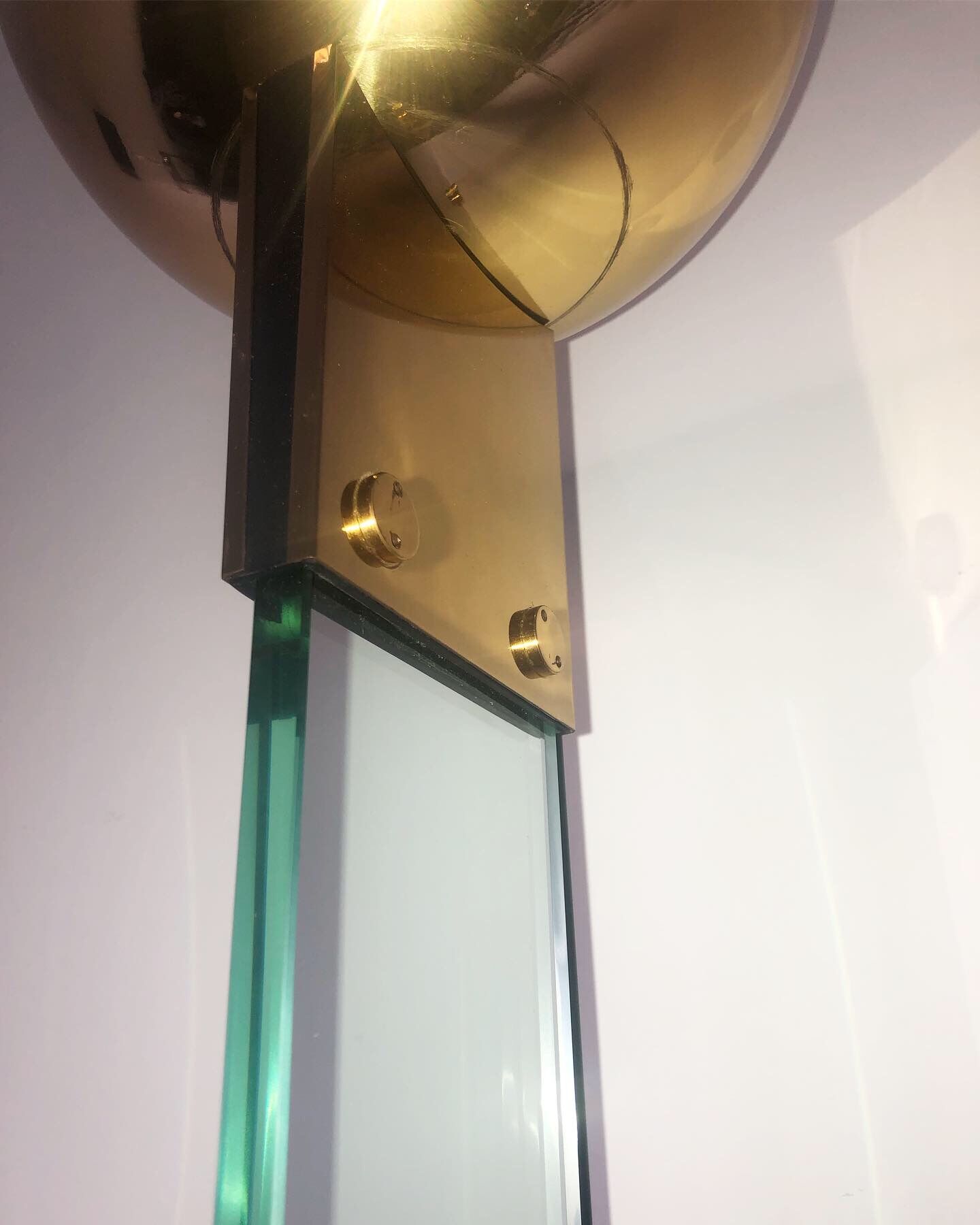 Italian lamppost vintage design glass and brass lamperti