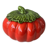 Barbotine tomate - petite soupière majolique