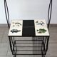 1960s metal and ceramic magazine and record rack