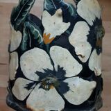 Vintage jar sheet painted flowers
