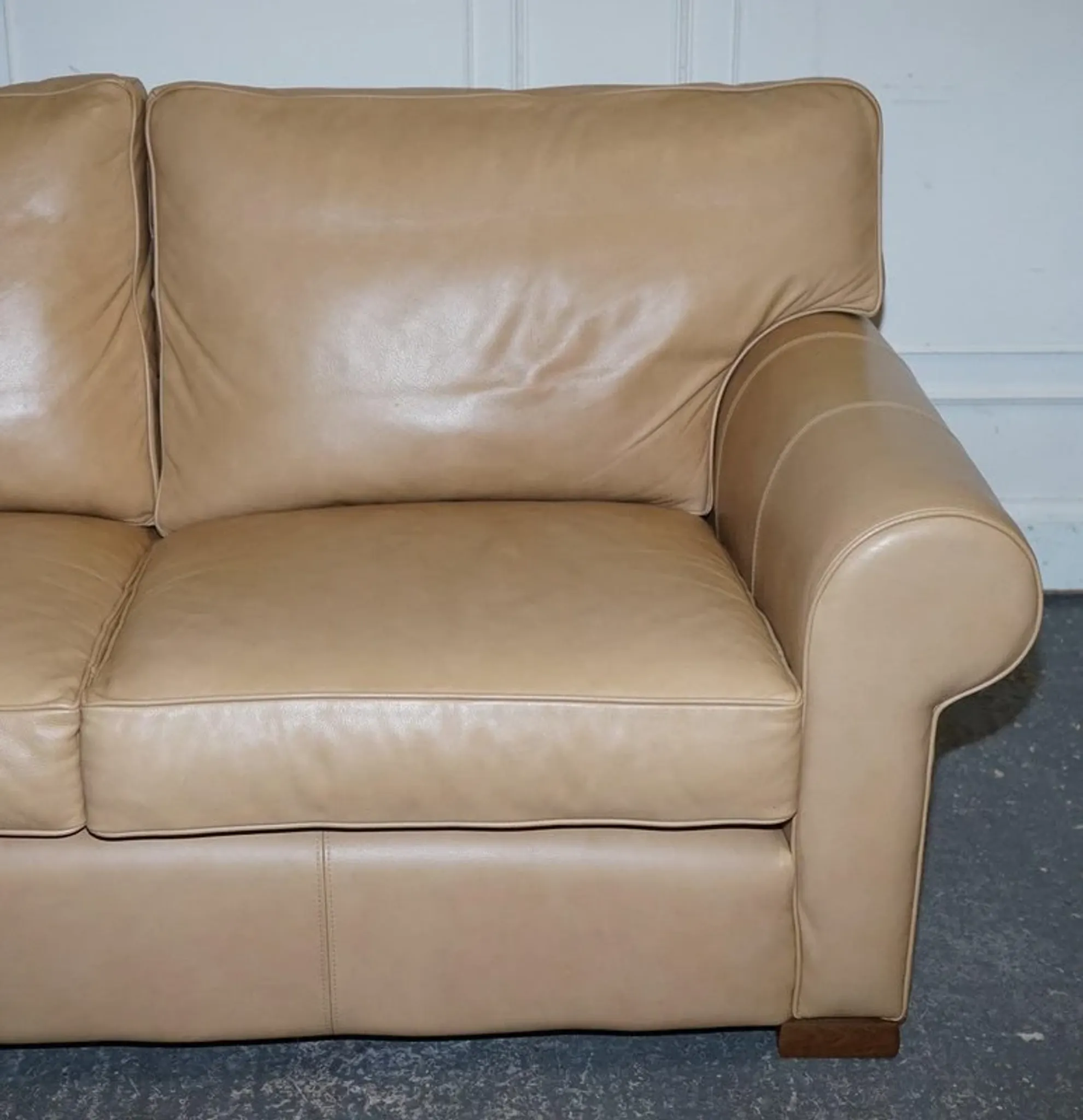 Brown Leather Two-Seater Sofa by Multi York England