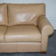 Brown Leather Two-Seater Sofa by Multi York England