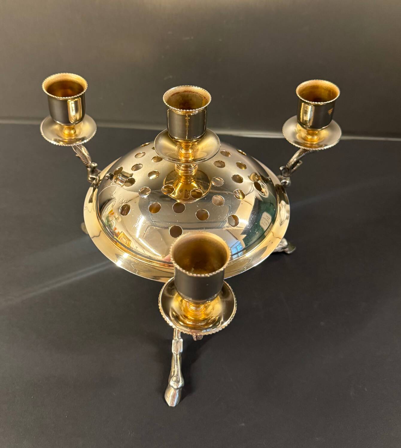 Four-armed, four-legged chandelier, mid-20th century