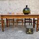 Old oval bistro table in solid wood light tint Dimensions 220 cm x 88 cm