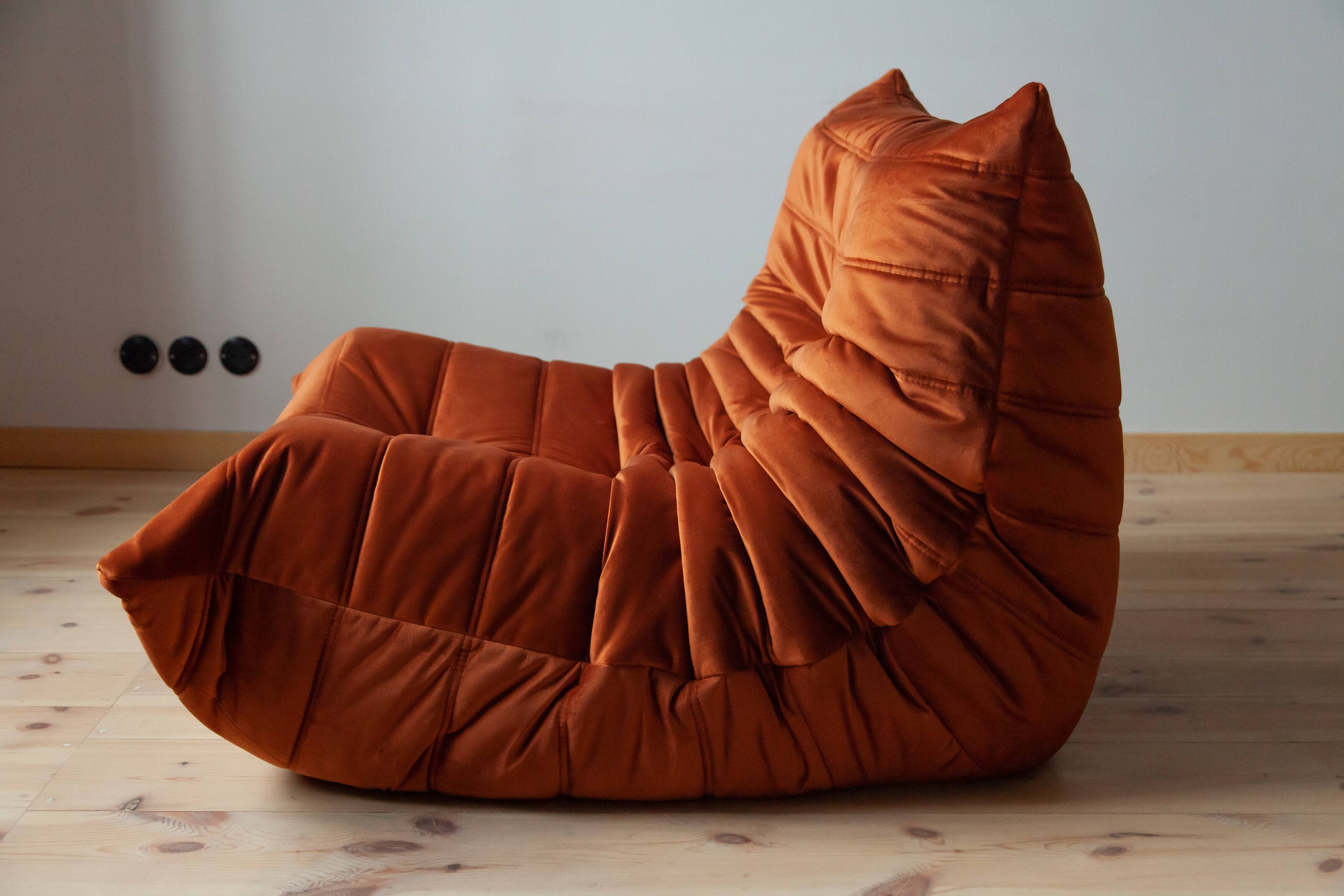 3-seater sofa, armchair and ottoman Togo model designed by Michel Ducaroy 1973