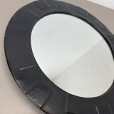 Miroir mural vintage en cuir à motifs, années 1950