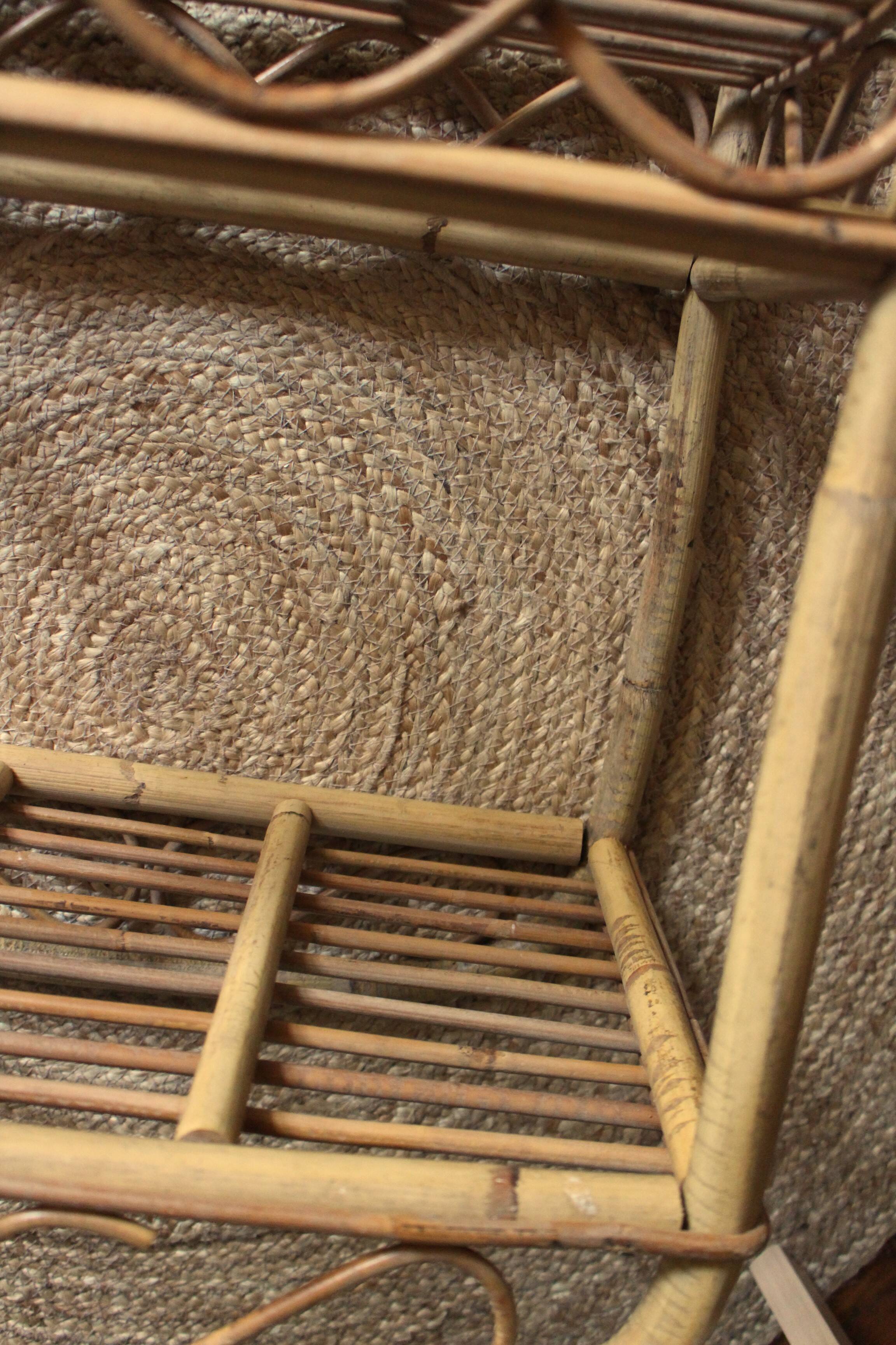 Vintage rattan trolley on wheels