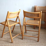 Folding chairs cannage and wood