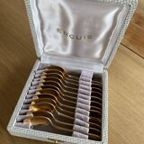 Box of 12 silver-gilt teaspoons from the Ercuis brand