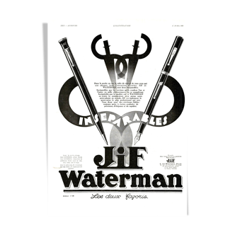 Affiche vintage années 30 Stylo Jif Waterman