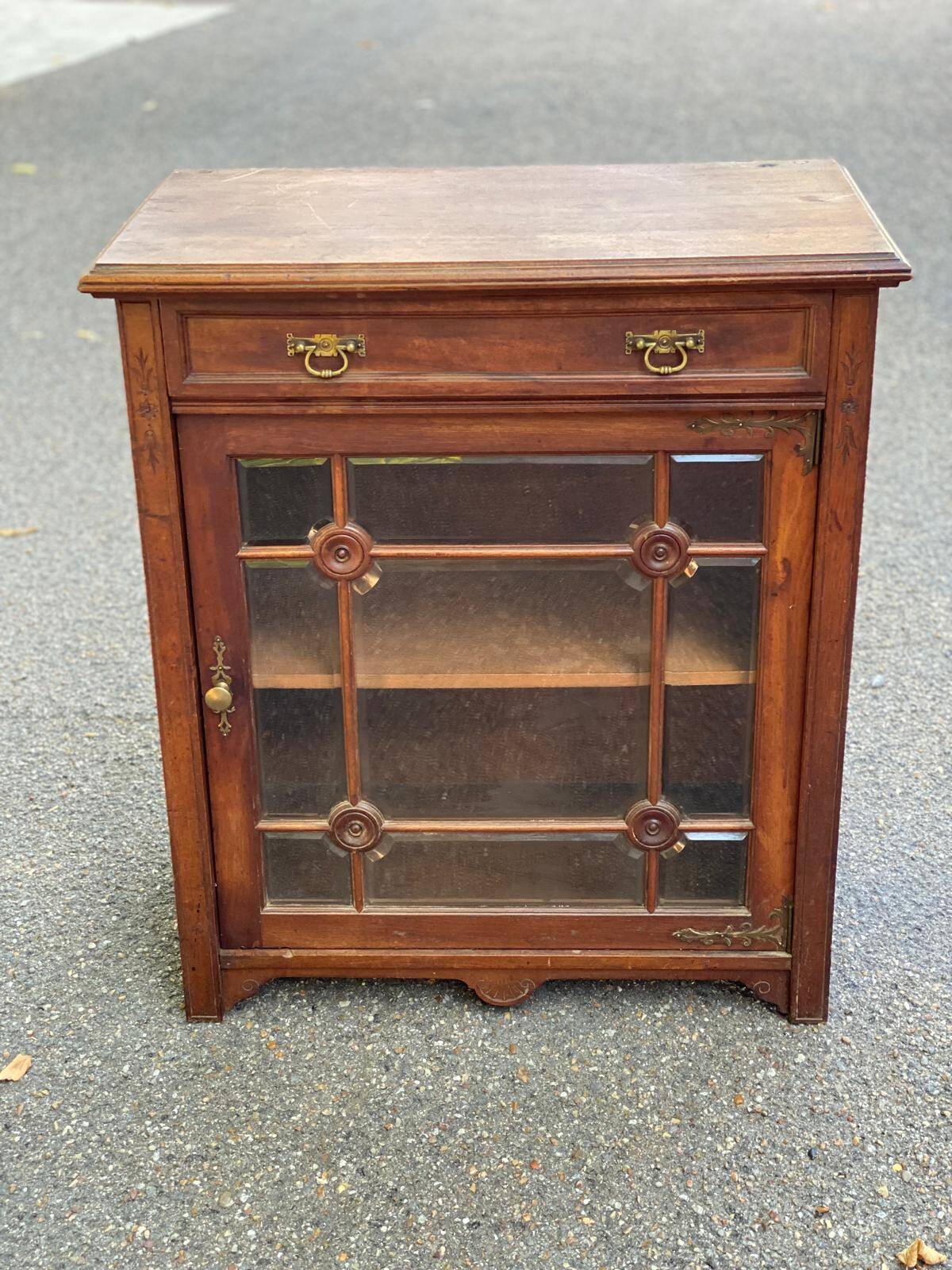 English Regency solid wood display cabinet