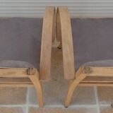 2 chic mustache bridge armchairs from the 50s, fully restored